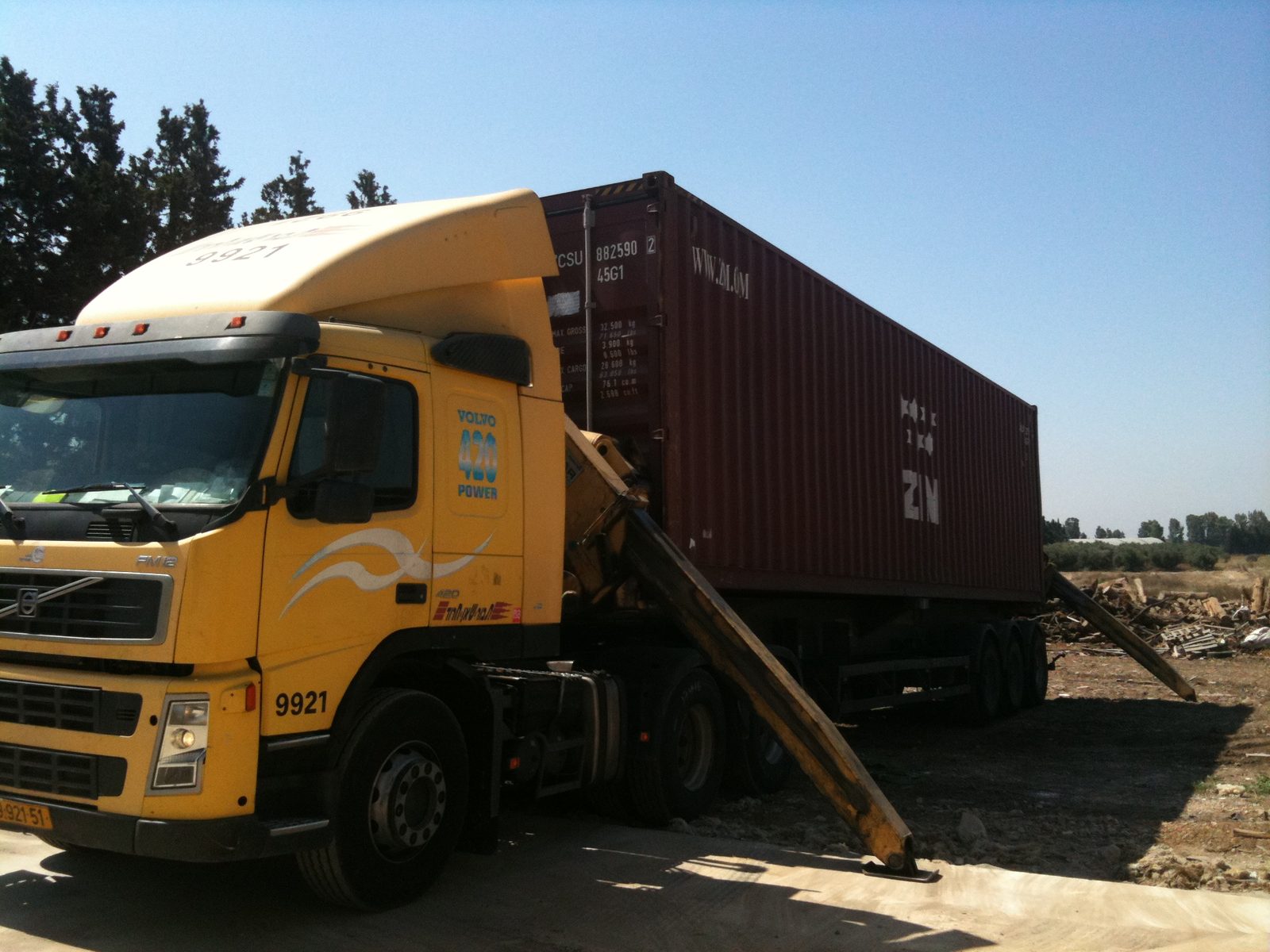 Shipping container loaded for wool export